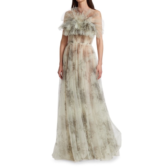JASON WU COLLECTION OZABU FLORAL STRAPLESS TULLE GOWN - Picture 1 of 8